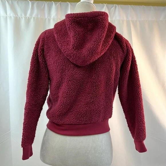 Arizona Jean Co Raspberry Sherpa Zipper Front Hooded Jacket Size M (10/12) - Picture 3 of 7